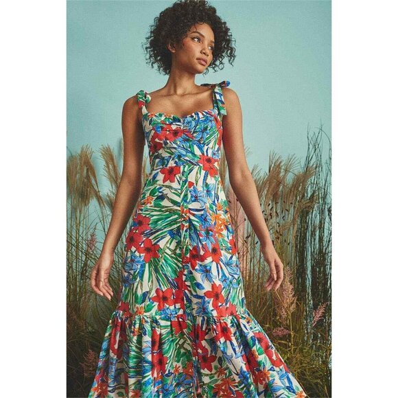 Cara Cara NWT Belvedere Midi Dress in Bahamian Garden size 2